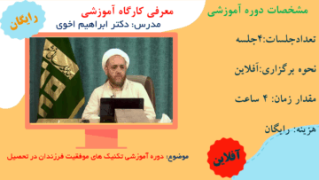 دوره آموزشی تکنیک های موفقیت فرزندان در تحصیل