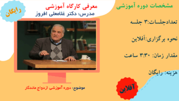 دوره آموزشی ازدواج ماندگار دکتر غلامعلی افروز
